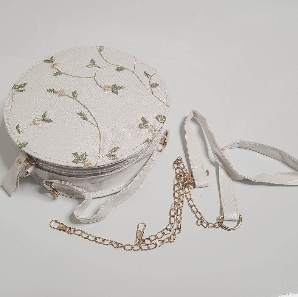 ROMWE - Floral Embroidery Round Satchel Bag